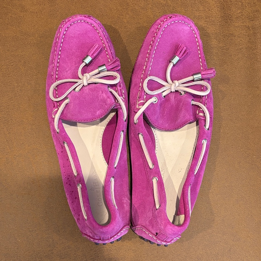 Cole Haan Fuchsia Suede Moccasins